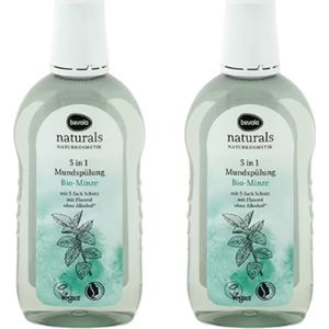 Bevola Naturals Mondspoeling - Set van 2 - Bio-Munt | 2x 500ml - Verfrissend | Zonder Alcohol - Vegan - Natuurlijke Ingrediënten