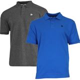 2-Pack Donnay - Polo (Noah) - Sportpolo - Heren - Charcoal/Active blue (400) - maat S