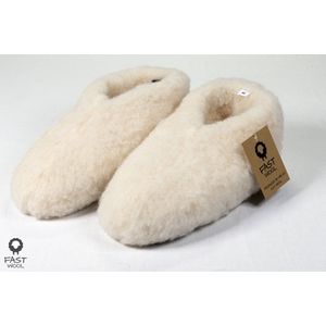 FAST WooL, Spaanse sloffen, 100% wol, ecru, maat 44