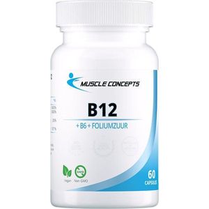 Vitamine B12 - B6 + Foliumzuur - 60 capsules | Muscle Concepts