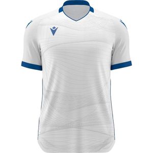 Macron Wyvern Eco Shirt Korte Mouw Kinderen - Wit / Royal | Maat: 7-8 Y