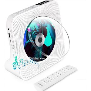Draagbare Bluetooth cd-speler met timer en stofhoes - FM-radio/USB/AUX - thuismuziekspeler met afstandsbediening - bekabelde hoofdtelefoon