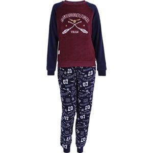 Marineblauwe-Bordeauxrode Pyjamaset met Lange Mouwen en Broek - HARRY POTTER