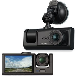 Dual Dashcam WiFi - Full HD - Dashcam voor auto voor en achter - Nachtzicht & Botsingdetectie - Looprecording - Incl. 64GB SD-kaart