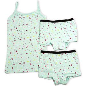Kinderondergoed Funderwear - Set Snoepie - Mint - Maat 152 - Meisjes