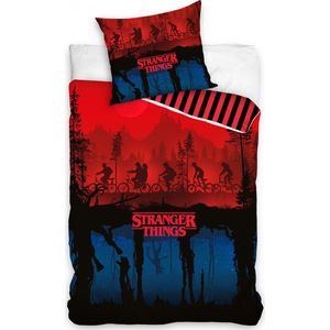 Stranger Things Dekbedovertrek 140 X 200/70 Cm Katoen Blauw/rood