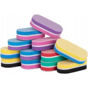10x Mini Polijstblokjes Dubbelzijdig 100/180 Mix Kleuren