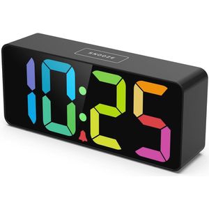 Grote digitale wekker voor senioren en kinderen met instelbare helderheid en volume, USB-oplaadpoort en eenvoudige bediening