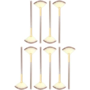 10-delige gezichtsventilatorborstel Make-upborstel Slanke en zachte applicatieborstel Chemische exfoliërende borstel Cosmetica voor cosmetische toepassing Masker Spa-styling.