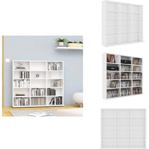 vidaXL Cd-kast - Cd-kasten - Dvd-kast - Dvd-kasten - Cd-kast 102x23x89-5 cm bewerkt hout wit