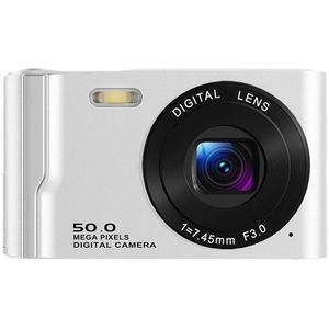 Digitale camera - Autofocus 4K Vlogging-camera voor fotografie met anti-shake, 50MP compacte point-and-shoot digitale camera voor kinderen met 16x zoom, 1 batterij, 32GB kaart (wit)