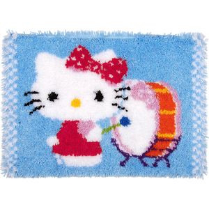 Knooptapijt kit Hello Kitty speelt op trom - Vervaco - PN-0156491