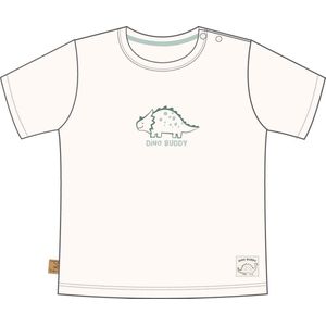 Frogs and Dogs - Dino Buddy T-shirt | White Alyssum - Katoen - Maat 104