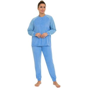 Lunatex badstof dames pyjama - Classic Winter - Warme pyjama - XXL - Roze