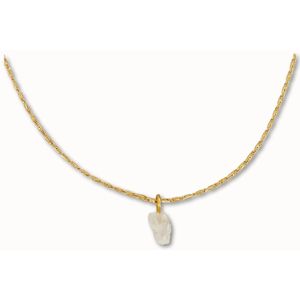 ByNouck Jewelry - Choker Ketting Maansteen - Choker - Ketting - 35+5 cm - Verstelbaar - Vrouwen Ketting - Goudkleurig