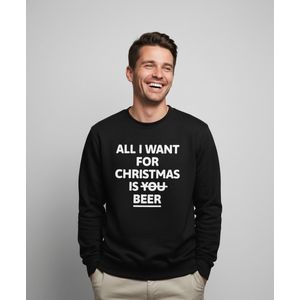 All I Want For Christmas Is Beer | Sweater - Zwart - S