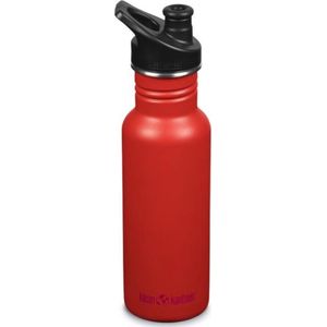 Klean kanteen classic smal - drinkfles met sportcap - 532 ml - RVS - Tiger Lily Rood