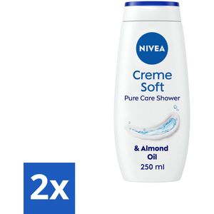 2 x NIVEA Douchecrème Soft 250 ml - Douchecrème - Hydraterende Douchecrème - NIVEA Douchecrème - Amandelolie - Zacht Schuim