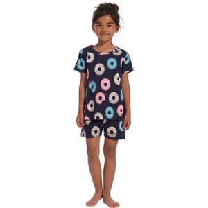 Blauw donuts meisjes shortama Rebelle - Blauw - Maat - 116