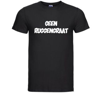 Geen Ruggengraat T-shirt - 100% Katoen - Maat XS - Classic Fit - Zwart