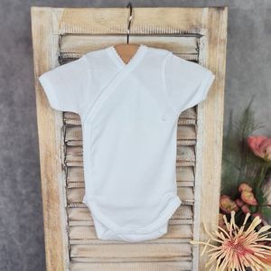 Romper Babidu 1157, wit overslag, k.mouw 50