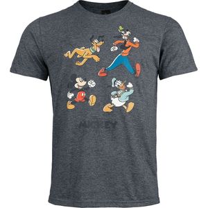 Mickey Mouse Mickey And Friends Running Heren T-shirt - donkergrijs - S