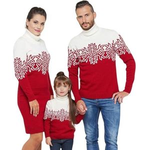 Lelijke kersttrui voor het hele gezin, bijpassende truien met sneeuwvlokdesign voor kerst