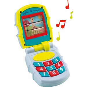 Sophie de giraf Muziek Telefoon - Speelgoedtelefoon - Babyspeelgoed - Vanaf 3 maanden - 8x6.5x5 cm - In wit/rood geschenkdoosje