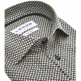 Ledub modern fit overhemd, mouwlengte 72 cm, popeline, blauw met groen en wit dessin