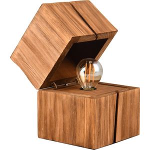 LED Bureaulamp - Torna Bomo - E14 Fitting - 2W - Zeer Warm Wit 2700K - Bruin - Natuur Hout