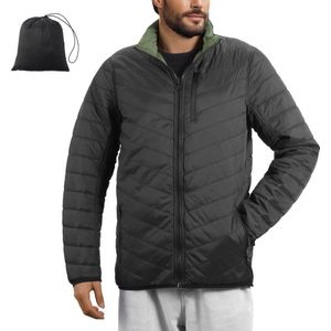 JEMIDI outdoor gewatteerde heren jas - Tussenjas of winterjas heren - Waterafstotende herenjas - Lichtgewicht jassen - Met 5 ritszakken en draagtas