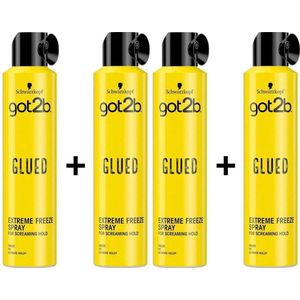 Schwarzkopf Got2b Glued Extreme Freeze Haarspray - Voordeelverpakking 4 x 300 ml