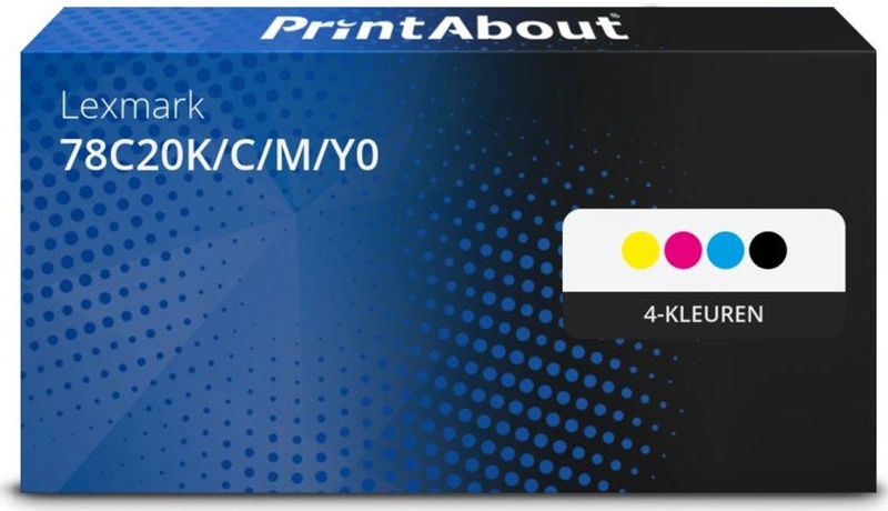 PrintAbout - Lexmark 78C20K/C/M/Y0 - Toner - 4-kleuren Voordeelbundel