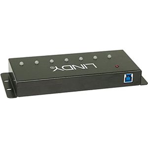 Metalen 7-poorts USB 3.0-hub in het zwart