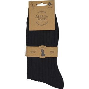Heren Alpaca - Zeer warme én zachte sokken - 2 paar - maat 43/46 - zwart - hoge kwaliteit - warmteregulerend - duurzame sokken - kerstgeschenk - cadeau