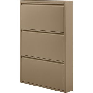 WOOOD Sabine 3-Vaks Schoenenkast - Metaal - Zand - 103x66x16
