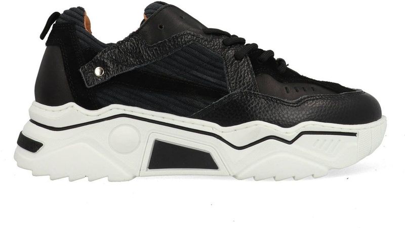 DWRS - Pluto - Sneakers - Zwart - Chunky Witte Zool