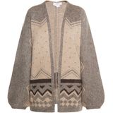 usha - FESTIVAL - Gebreid Vest - Beige - Gemengde Kleuren