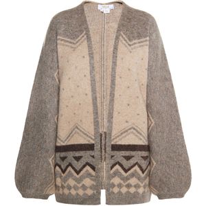 usha - FESTIVAL - Gebreid Vest - Beige - Gemengde Kleuren