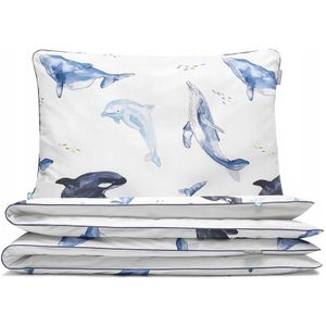 Kinderbeddengoed Walvissen 160x200 cm Katoen met Rits