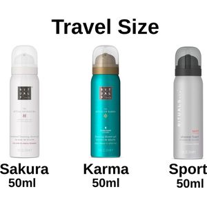 Rituals - Combi Set - Travel Shower Gels - Sakura 50 ml + Karma 50 ml + Sport 50 ml + Gift bag - 3X 50 ml = 150 ml - Douchegels - Doucheschuim - Travel Size