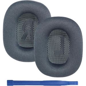 Allecto Plus - Vervangende oorkussens van mesh-weefsel en geheugenschuim voor koptelefoon, comfortabel en ademend, in frisse kleur (middernacht)