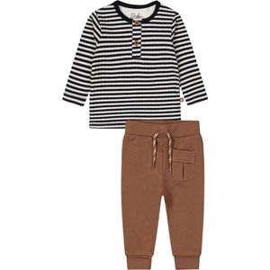Dirkje Shirt Streep Navy en Broek Bruin maat 80