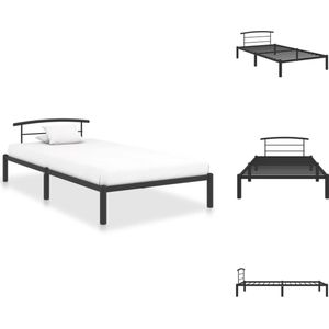 vidaXL Metalen Bedframe - Zwart - 210 x 110 x 63 cm (L x B x H) - 100 x 200 cm Matras - Eenvoudige montage - Bed
