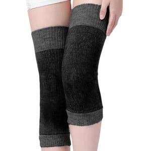 Wollen Warme Kniebraces Winter – Dikke Elastische Kniewarmers Tegen Koude Benen & Gewrichtspijn – Ademend Kniebeschermer voor Senioren, Mannen & Vrouwen – 1 Paar