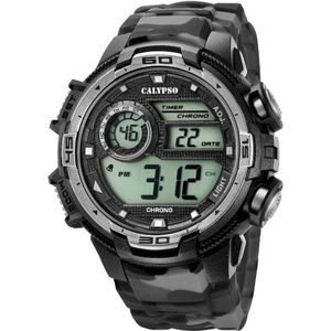 Calypso K5723/3 Digitaal - Horloge - Kunststof - Camouflage grijs - Ø 51 mm