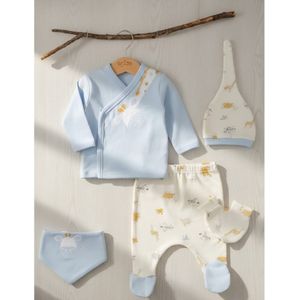 Babysetje 5-delig - Newborn kleding set/jongens - kraamcadeau- Giraffe