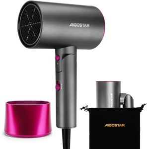 Compacte Ionische Haardroger 2100W - Opvouwbaar, 3 Temperaturen, Koude Lucht, Concentrator, Thermische Bescherming