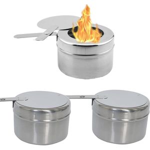 3Pcs Portable Fondue Burner Paste Burner for Camping Hiking Cooking Tea Coffee Hot Drink Stove