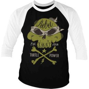 Teenage Mutant Ninja Turtles Raglan top -XL- Rebel Turtle Power Zwart/Wit